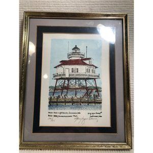 Signed & Numbered Limited Edition Drum Point Lighthouse Mary Lynn Perney